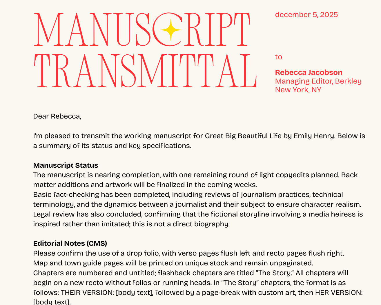 Manuscript Transmittal