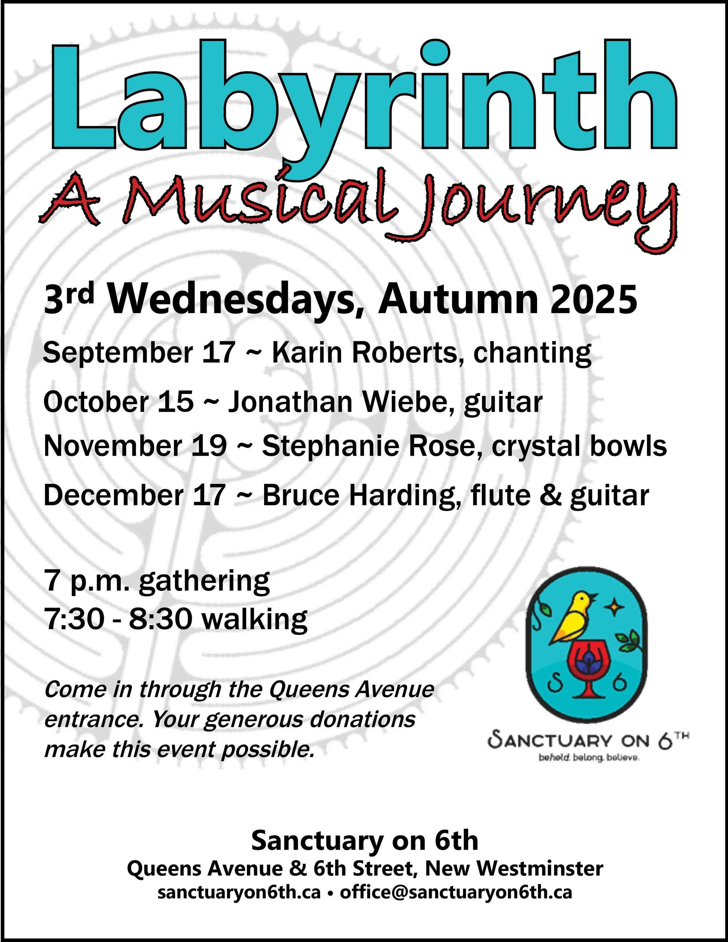 Walk the Labyrinth accompanied with Crystal Bowls