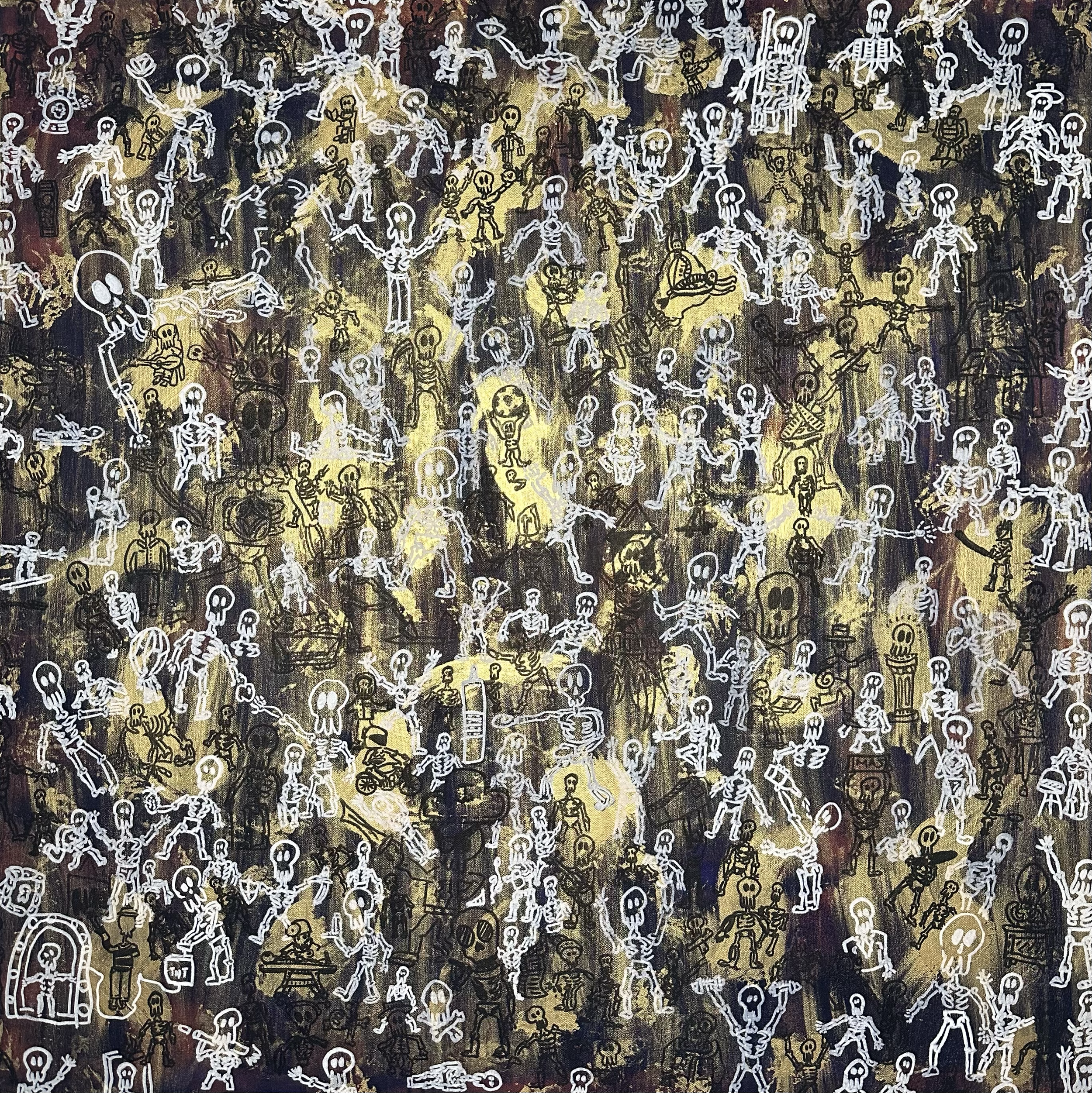 Bone Yard /
2024 /
Acrylic On Canvas /
48 x 48in (121.92 x 121.92cm)