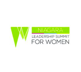 Logo for the Niagara Leadership Summit for Women with green and black text.