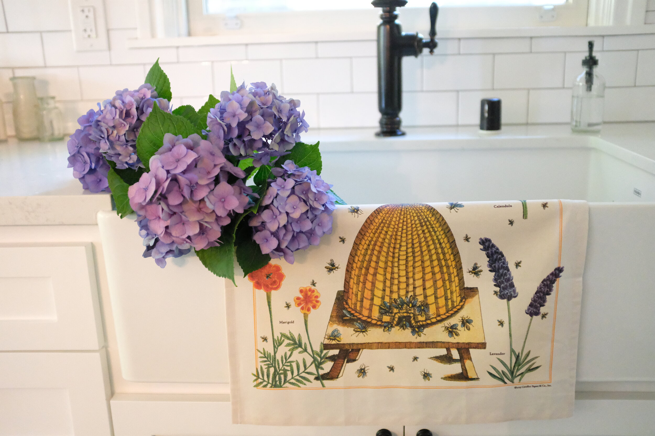 Dish Towels for Kitchen Lavender Embroidered Absorbent and Soft