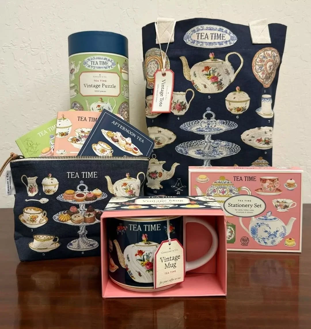 Tea for two, dearest readers? ☕
You'll be the talk of the ton with our lovely Tea Time bundle, featuring delicate, turn of the twentieth century European imagery from the Cavallini Archives. Tag a friend whom you'd love to spill the tea with in the c