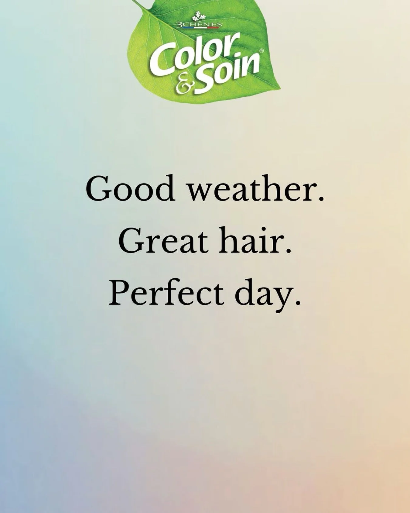 Good weather. Great hair. Perfect day. ☀️

When your hair colour looks this good, everything else just falls into place.
With Color &amp; Soin, you get rich, natural colour while caring for your hair with plant-based ingredients and gentle formulas.
