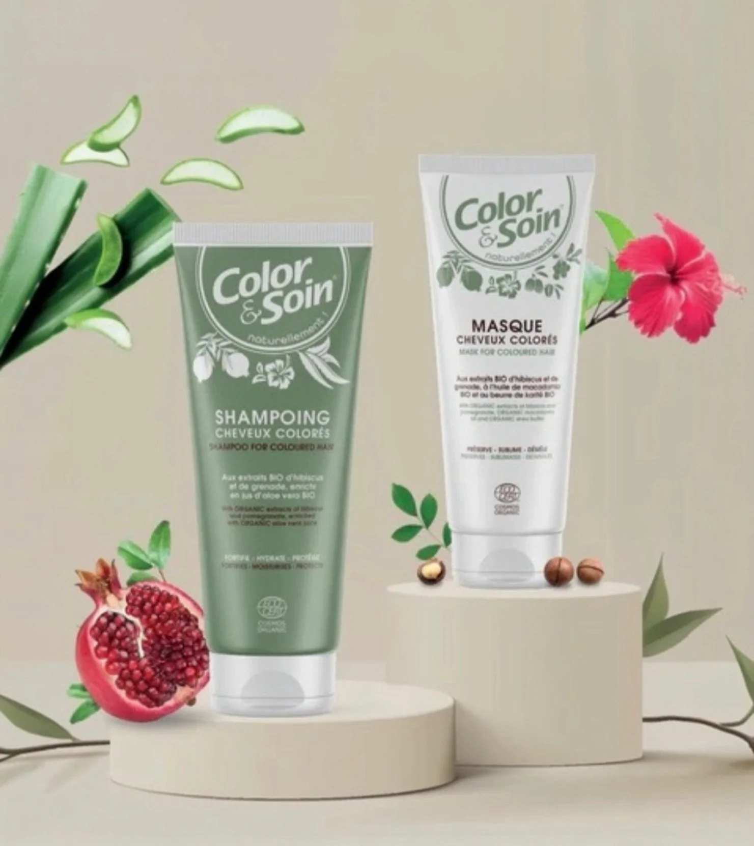 Nourish your colour, naturally. 🌿✨
Our Color &amp; Soin&reg; Shampoo &amp; Mask work together to hydrate, protect, and revive coloured hair with organic hibiscus, pomegranate, and aloe vera.
Shine that stays. Colour that lasts.

#ColorAndSoin #Natur