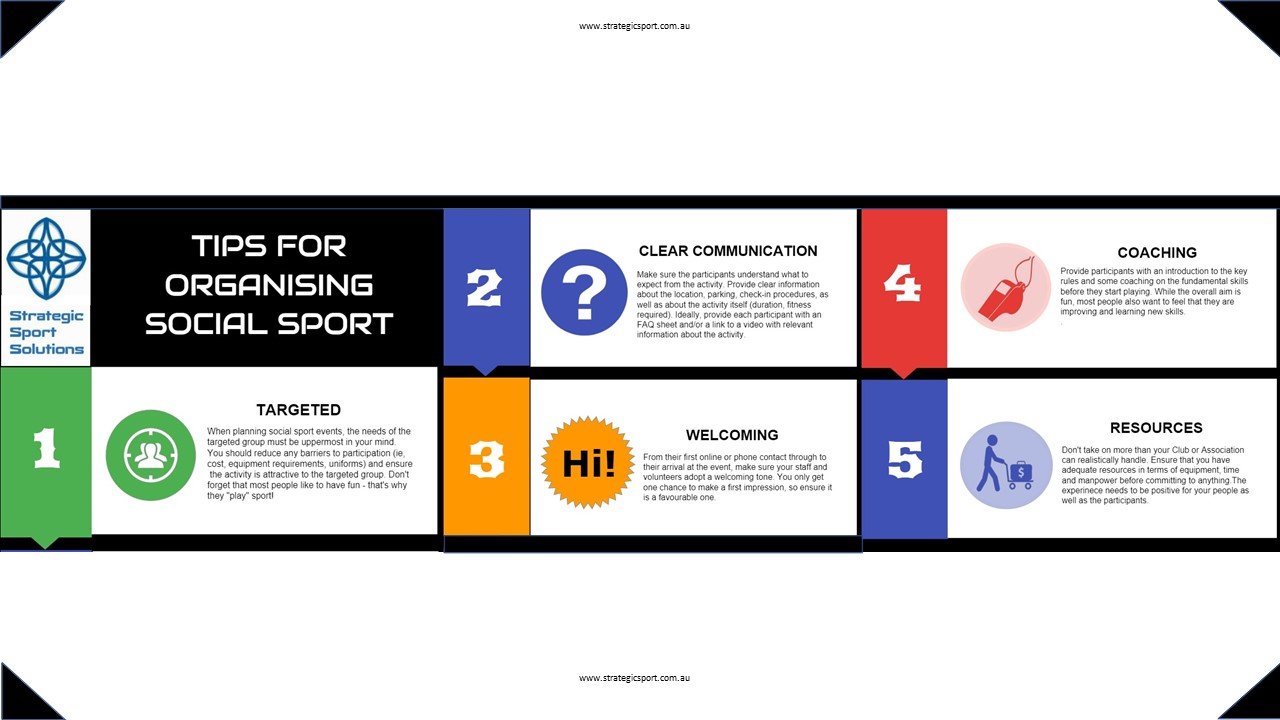 Tips for Organising Social Sport