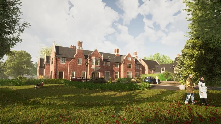 3D rendering of a Grade II listed renovation and conservation project which successfully received planning permission