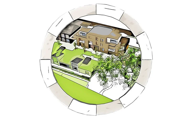 Making the most of the best qualities of the existing site by orientating windows towards features in the landscape or beautiful views.