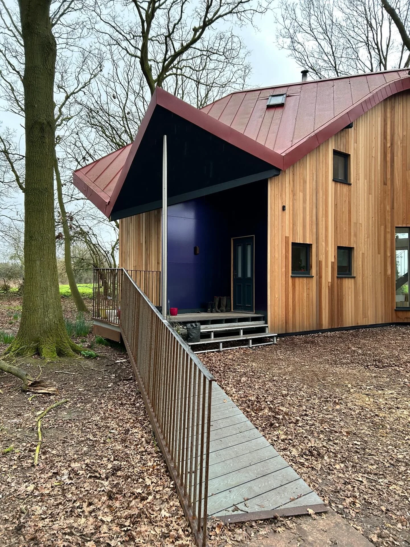 PROJECT : A House in the Woods 

It&rsquo;s always a pleasure to visit our completed project, The Rushes in Breckland. Even on a grey drizzly day, the house looks joyful and playful with its angles darting around the trees. We are looking forward to 
