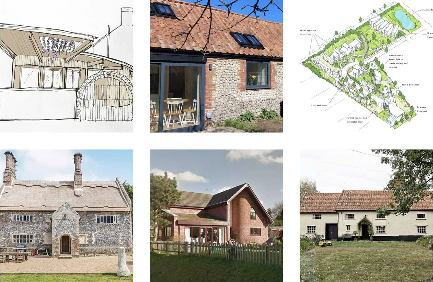 Collection of images showing a portfolio of ENSEMBLE projects