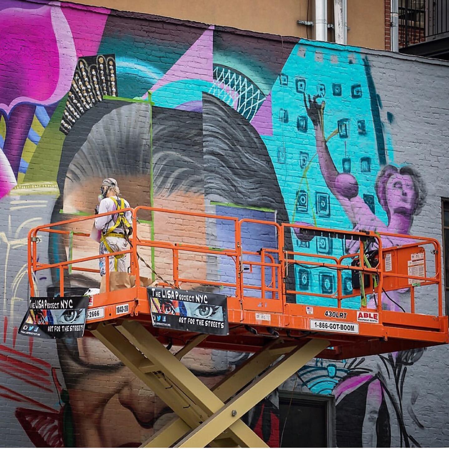 Progress shots from today by @johndomine1 work in progress of #rbg in #nyc I&rsquo;m so happy to have the opportunity to paint her portrait. It&rsquo;s a huge honor. Thank you to #taskforce and @lisaprojectnyc for making it happen. 🙏🙌