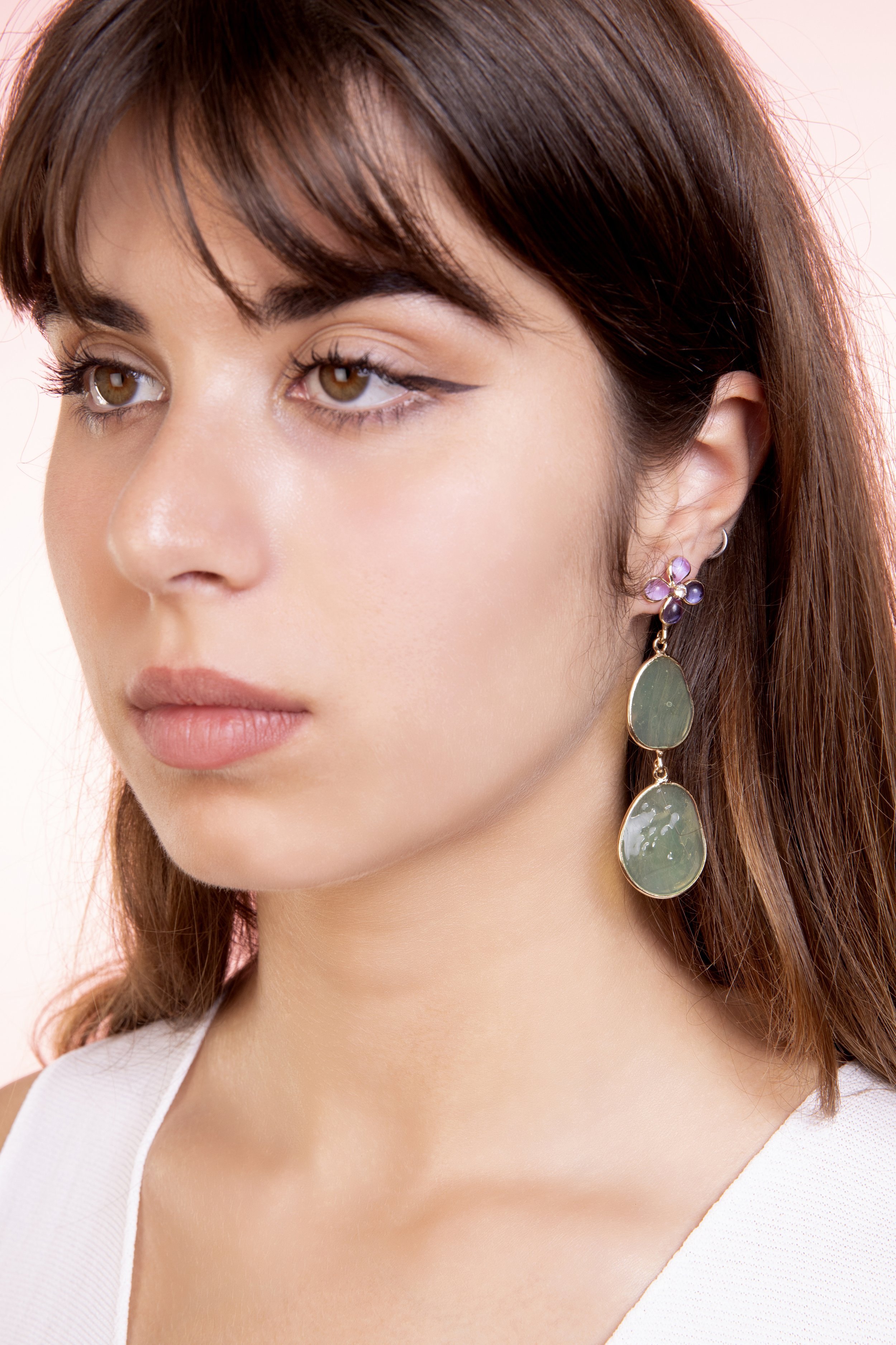 Luna' long double earrings