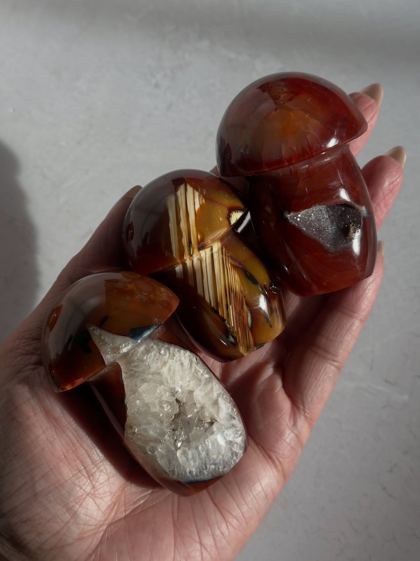 Gorgeous Carnelian mushies and eggies have been added to our Story Sale lineup. Tune in on Saturday, 4/4 at 4pm PST to see them up close!