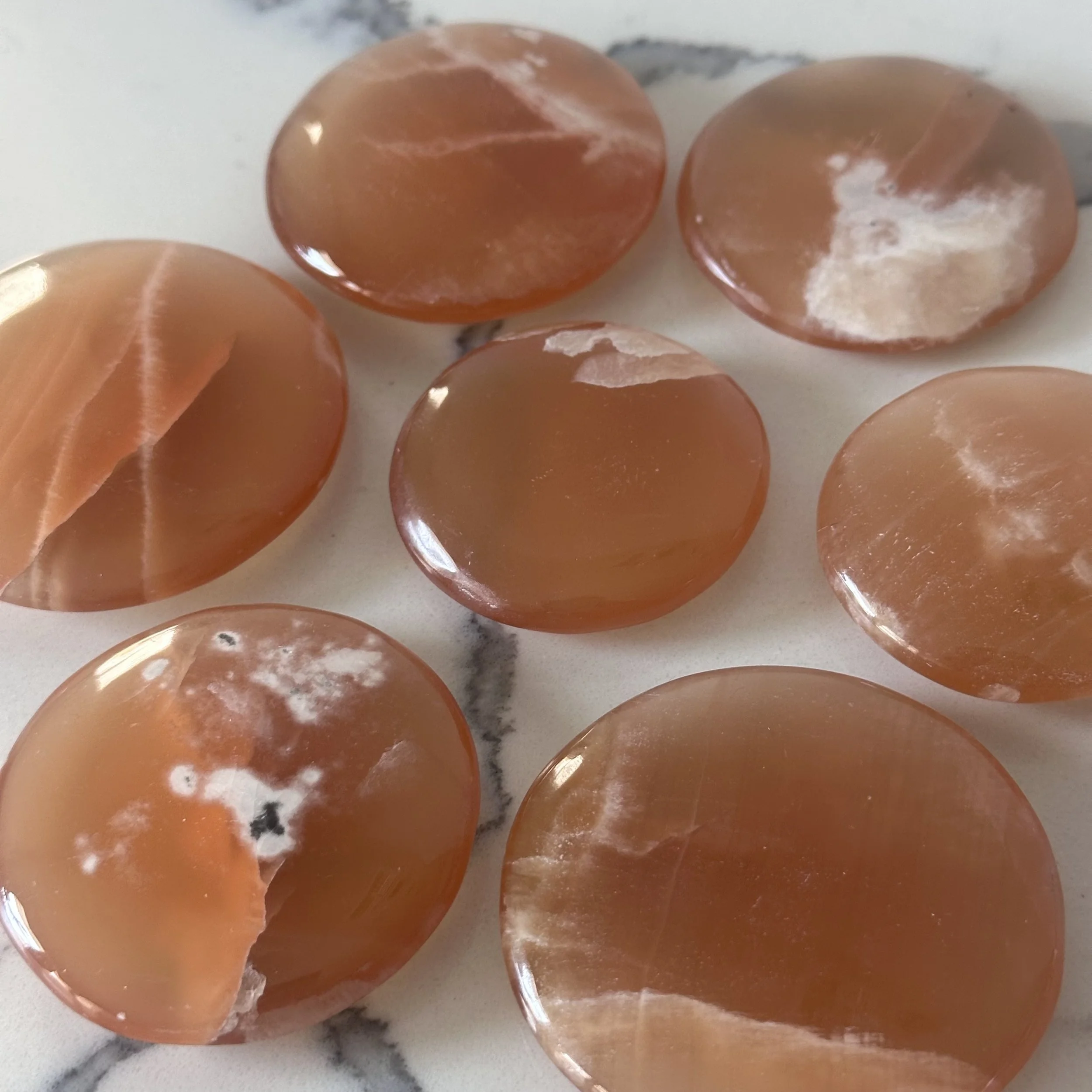 Honey Calcite Flat Stone