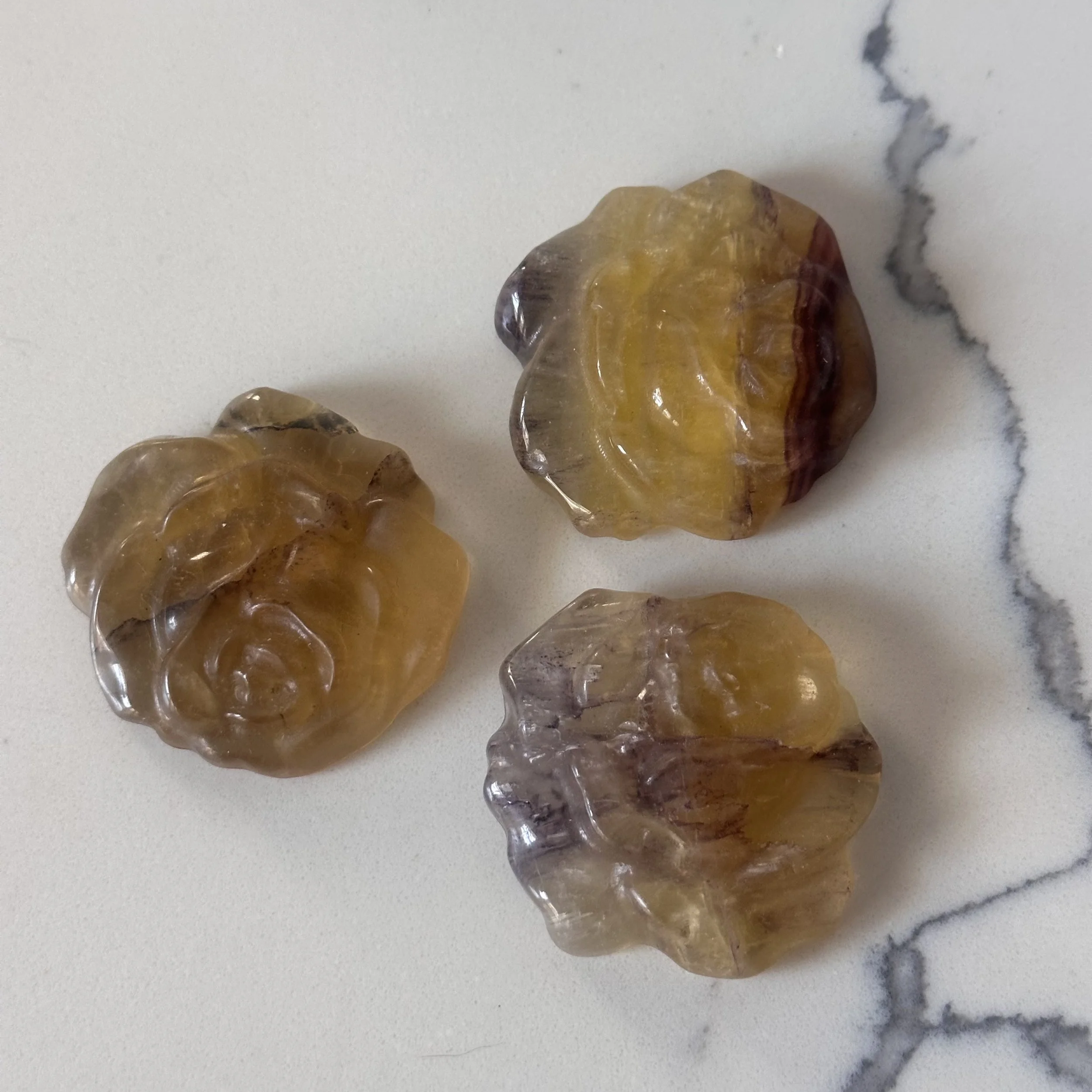 Yellow Fluorite Rose