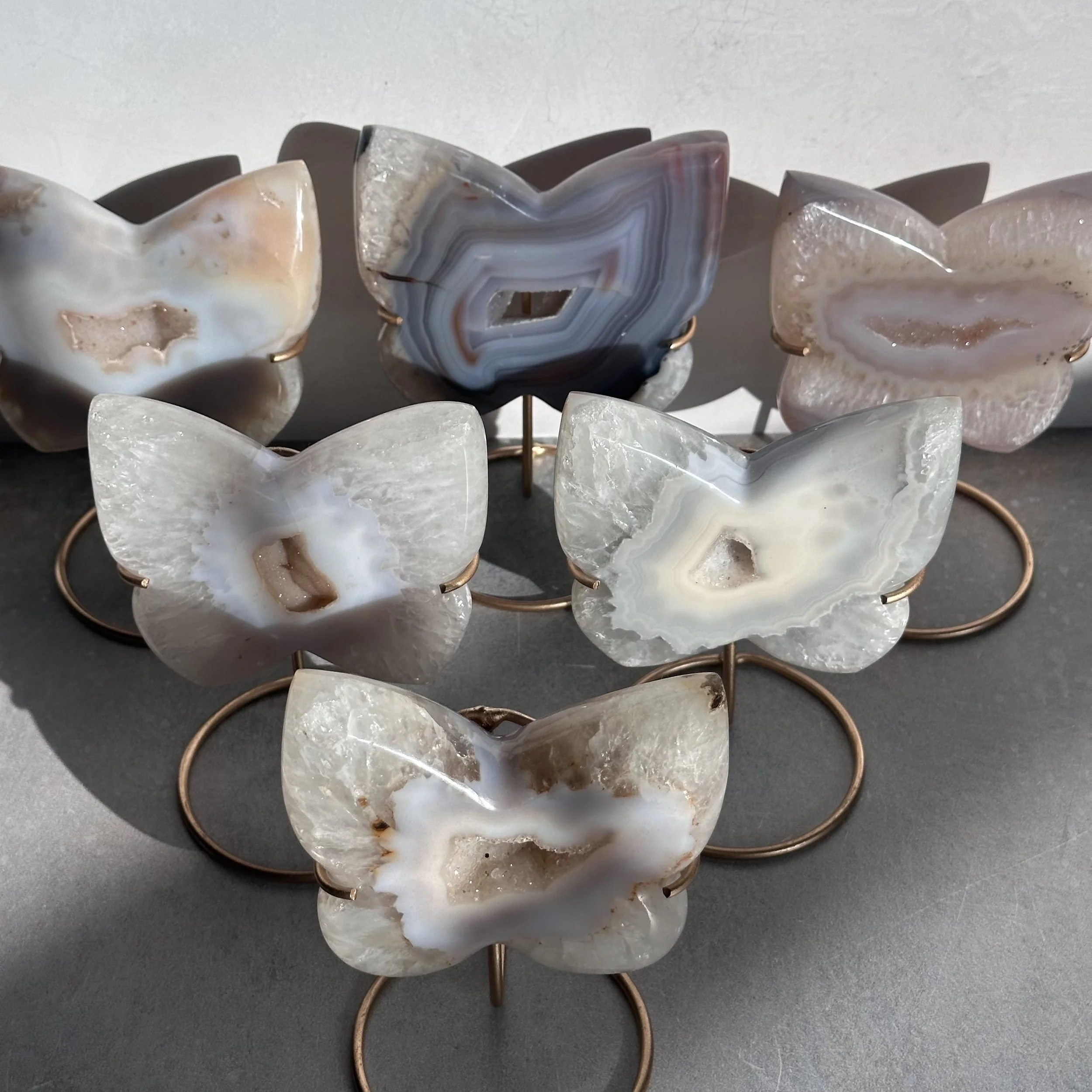 Druzy Agate Butterfly on Stand