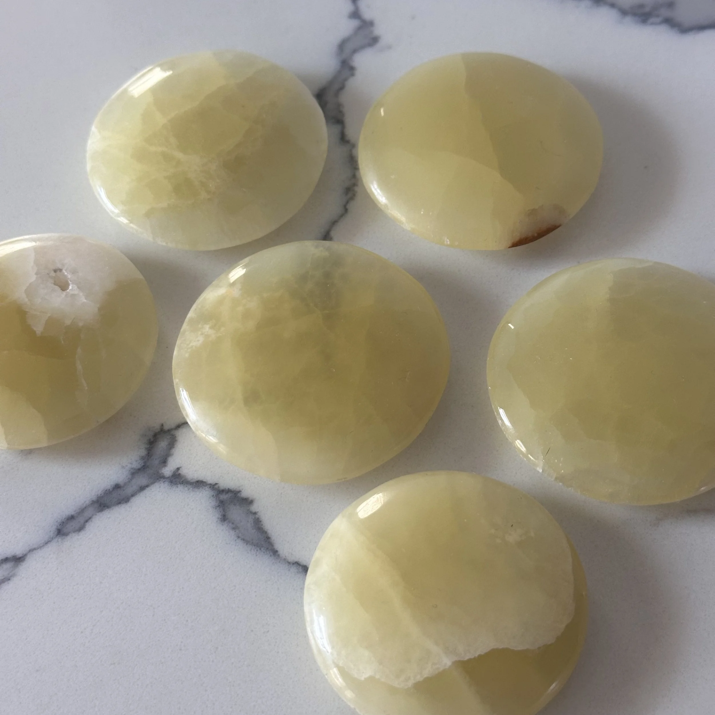 Lemon Calcite Flat Stone
