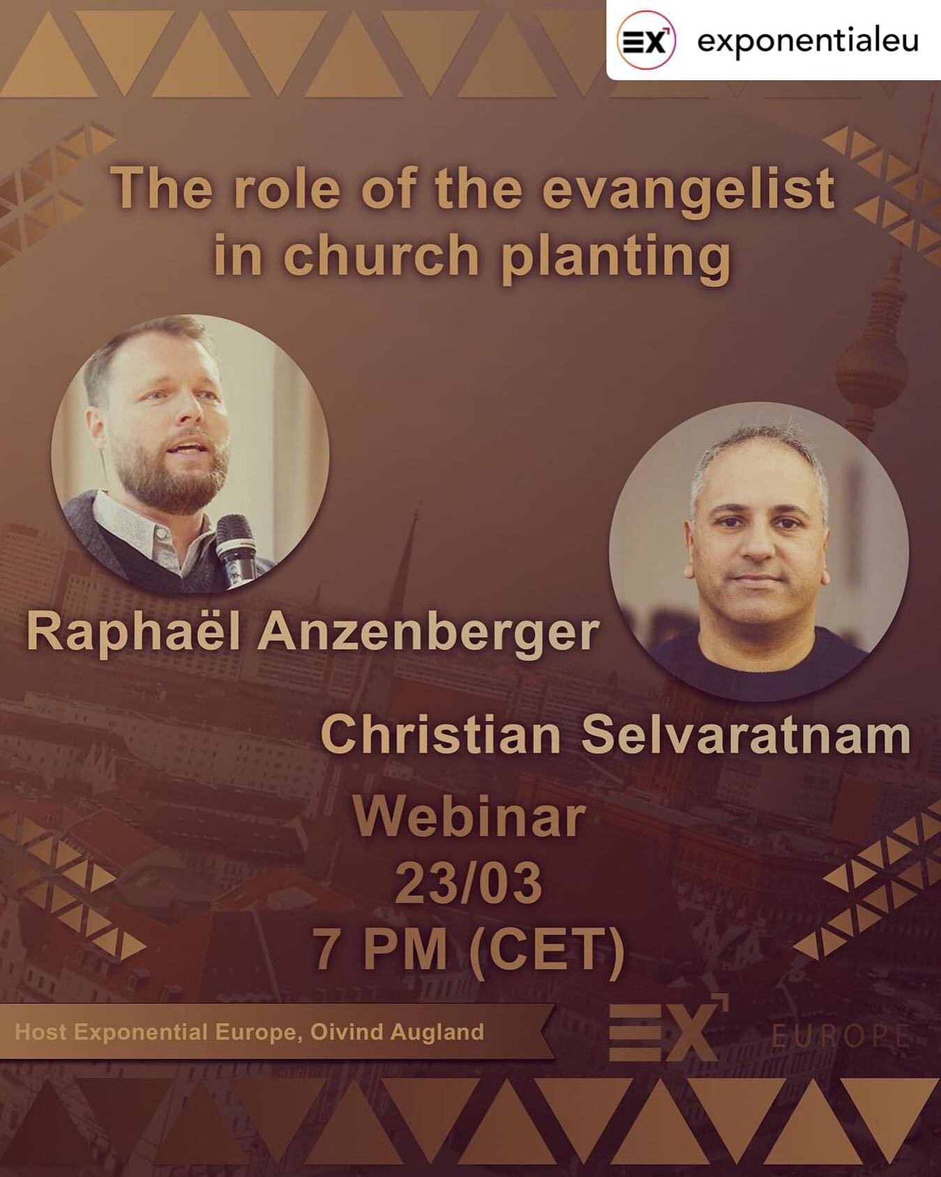 Join us for this church planting webinar with an European flavour. 23rd March, details here @exponentialeu.