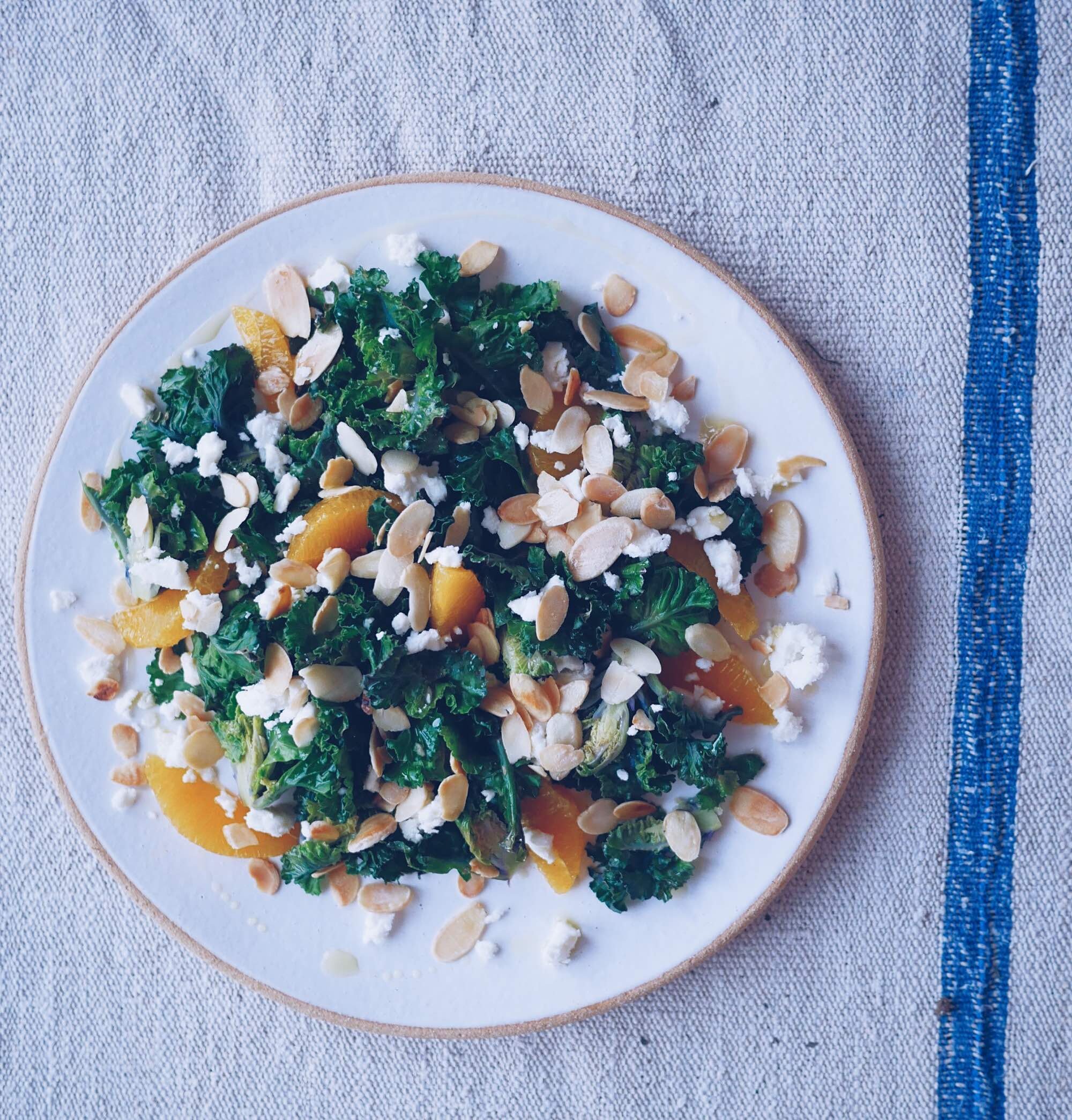 Kalette, Feta, Orange & Almond Salad