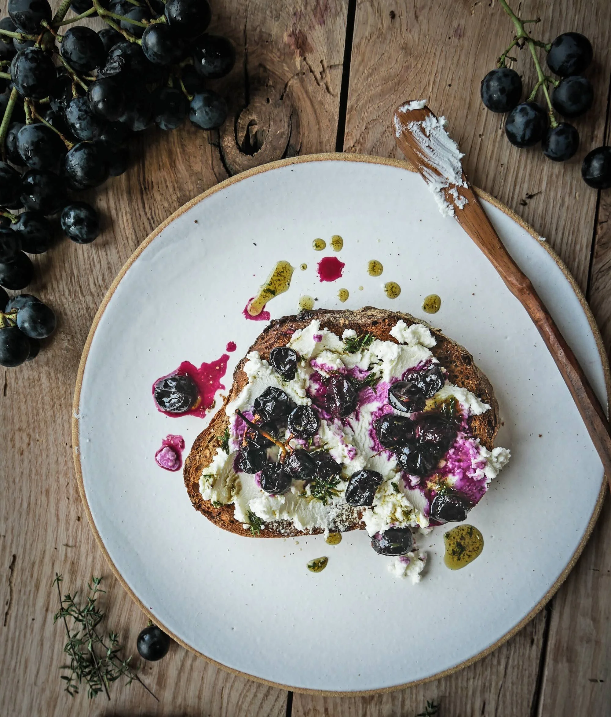 Roast Grape & Goat’s Cheese Bruschetta — Kathy Slack