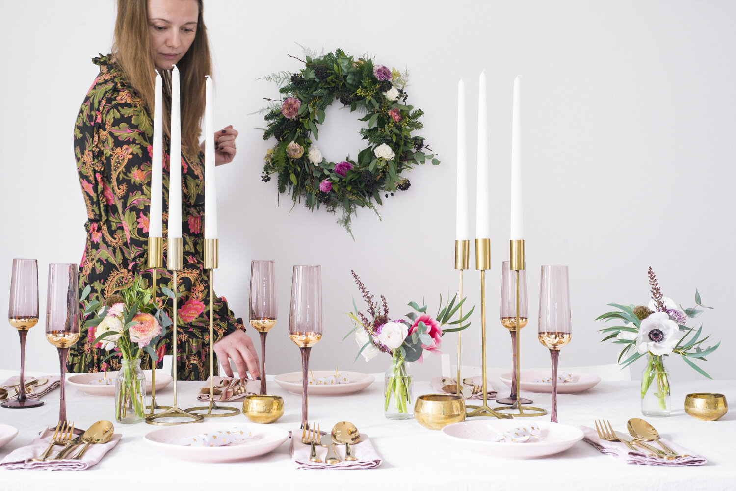 A pink and Gold table for Betty Magazine