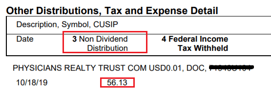 Non-Dividend Distribution