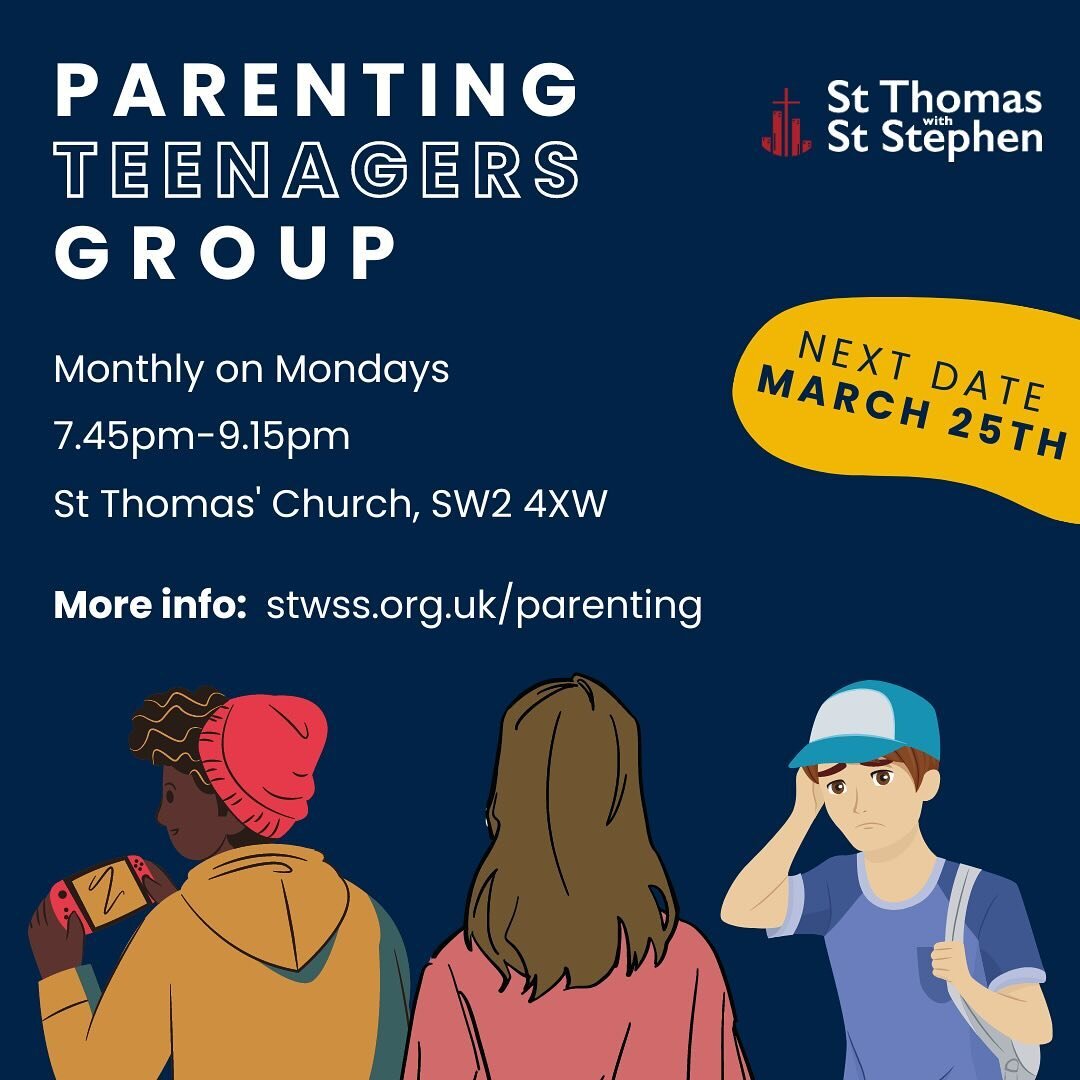 Our next Parenting Teenagers group is on Monday 25th March, 7.45pm - 9.15pm at St Thomas&rsquo; Church in the Upper Room (Office). For more info and sign up go to: stwss.org.uk/parenting