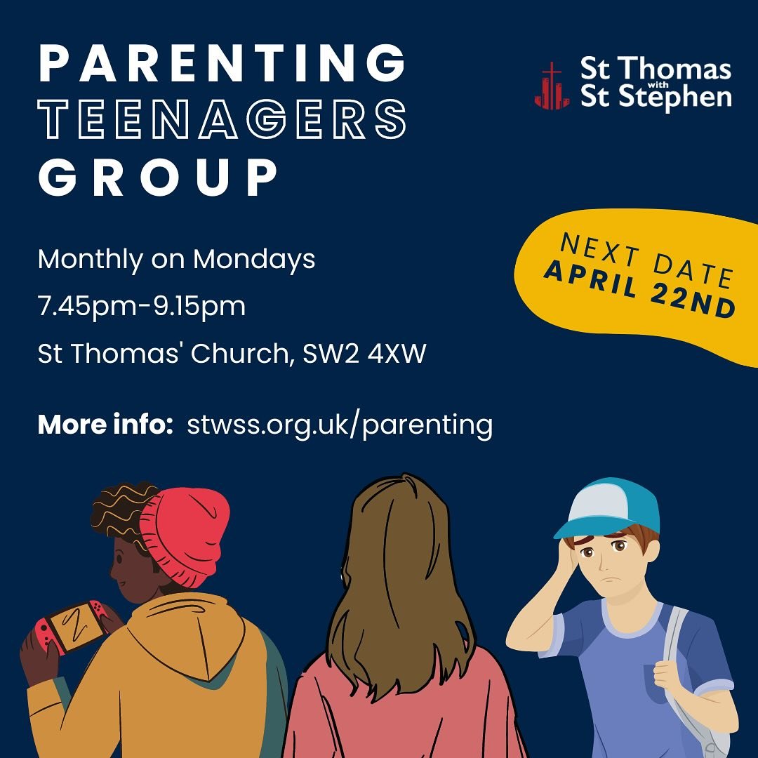 Our next Parenting Teenagers group is on Monday 22nd April, 7.45pm - 9.15pm at St Thomas&rsquo; Church in the Upper Room (Office). To help with planning, the following dates are May 20th and June 24th. For more info and sign up go to: stwss.org.uk/pa