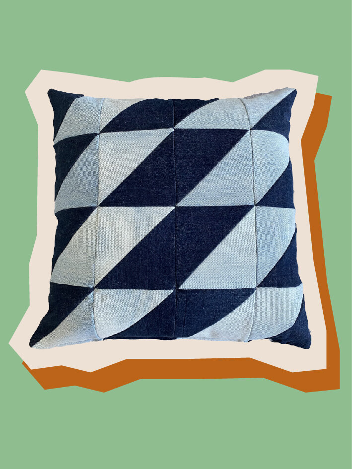 Make Nu Denim Reworked - Two-Tone Denim Cushion — http://makenu.co.uk