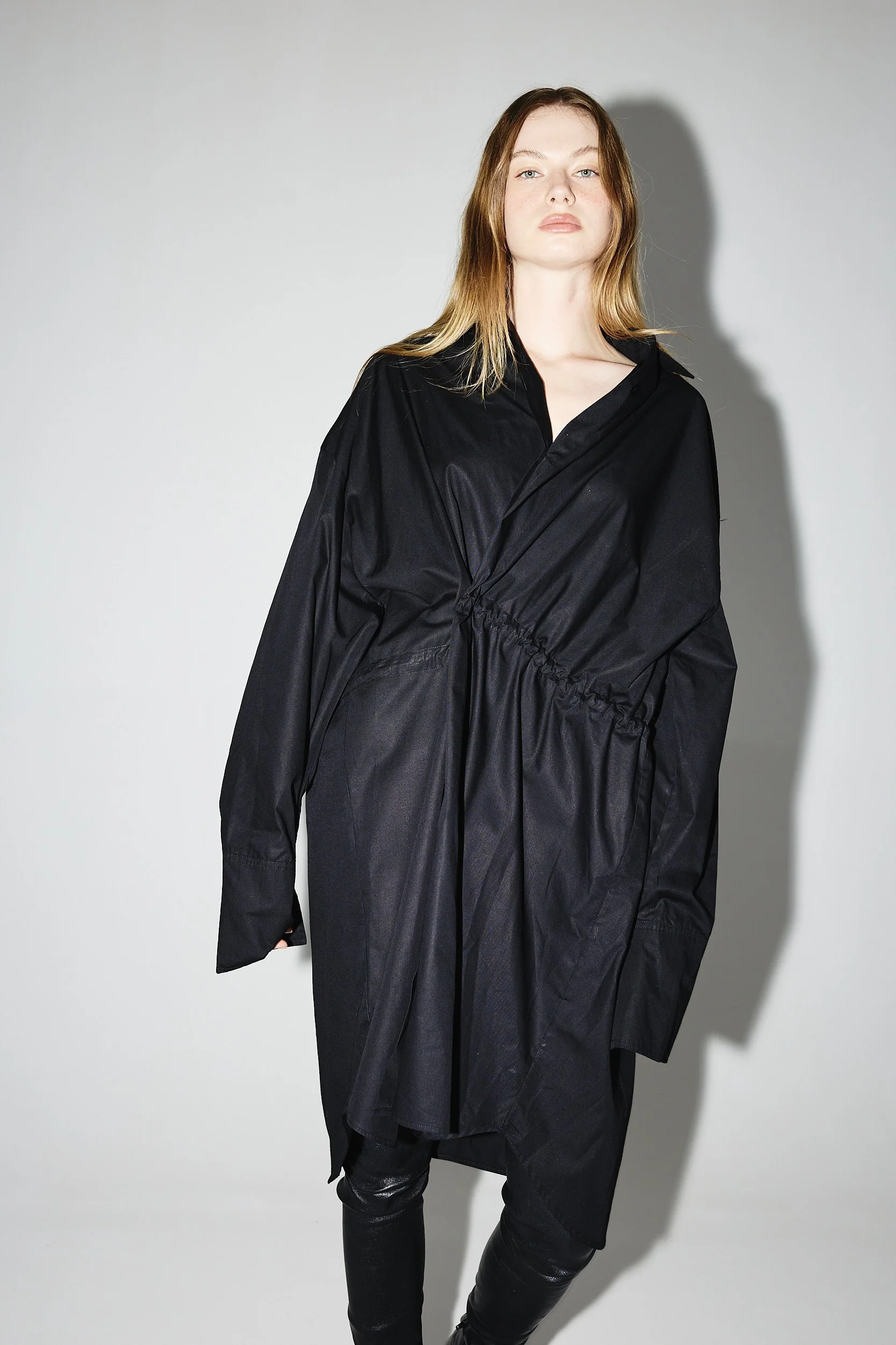 BLACK POPLIN SHIRT/DRESS