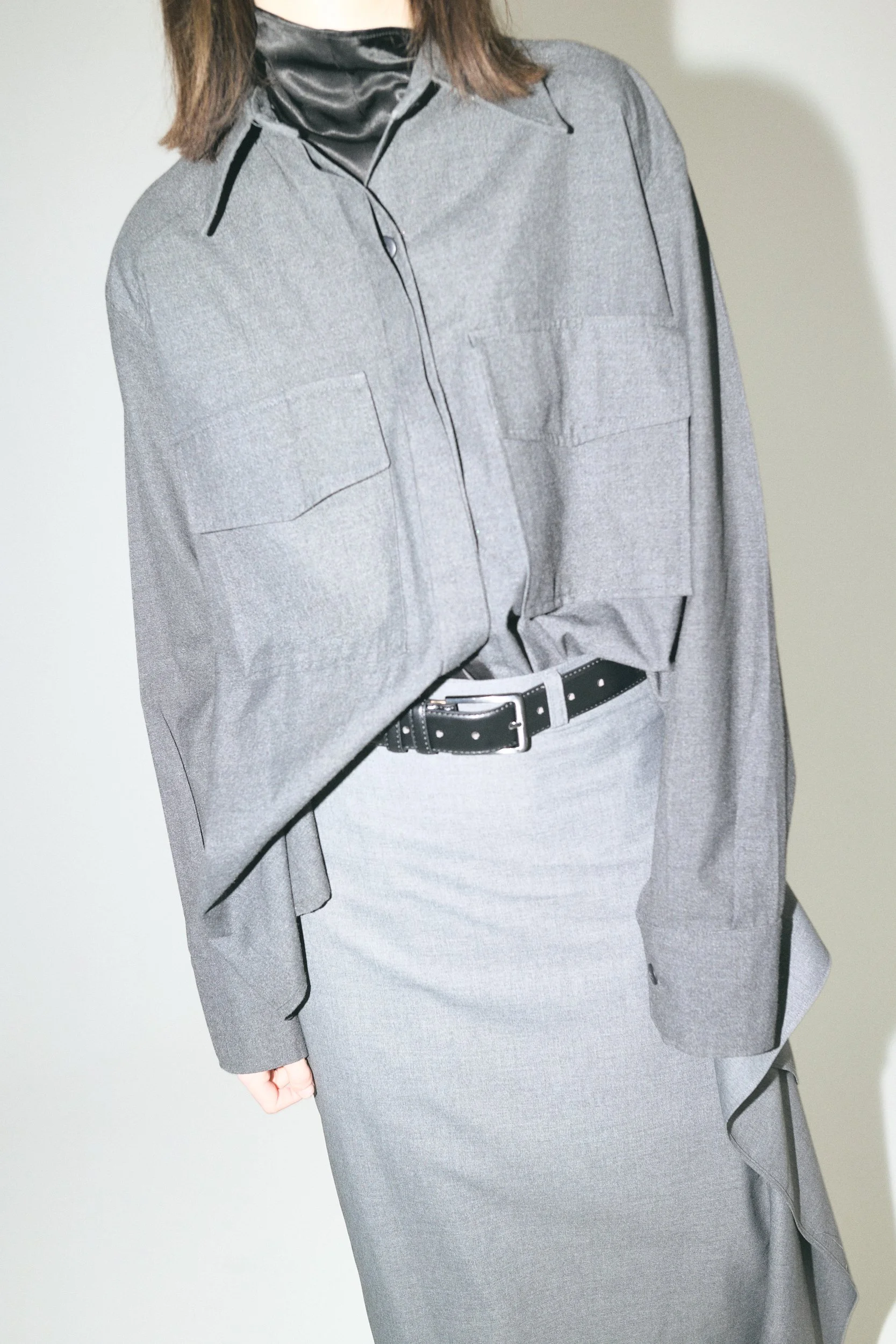 GREY ASSYMETRIC SKIRT