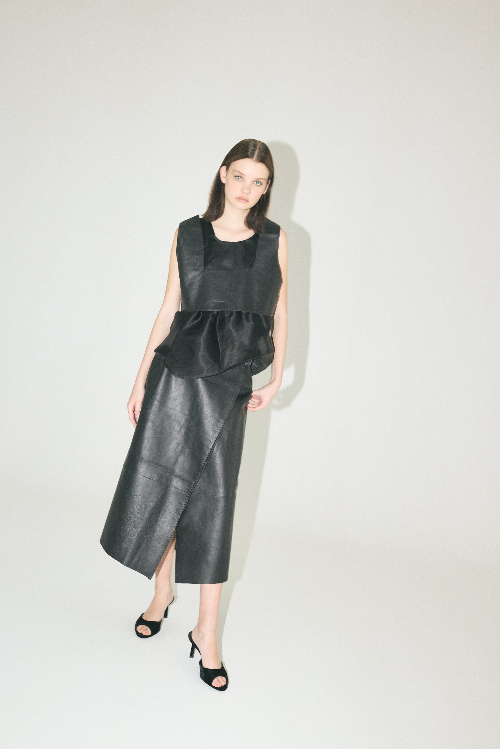 LEATHER WRAP SKIRT