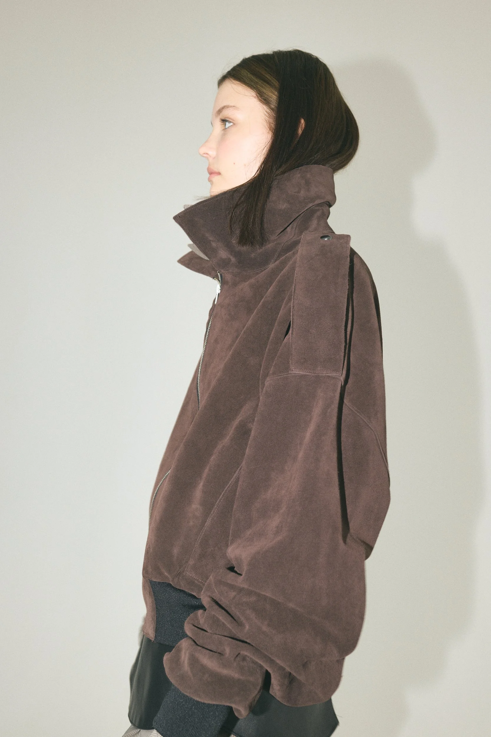 BROWN SUEDE BOMBER