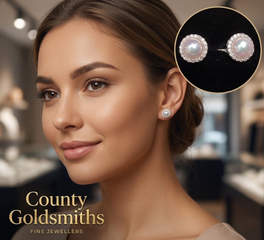 18ct Pearl and Diamond earrings