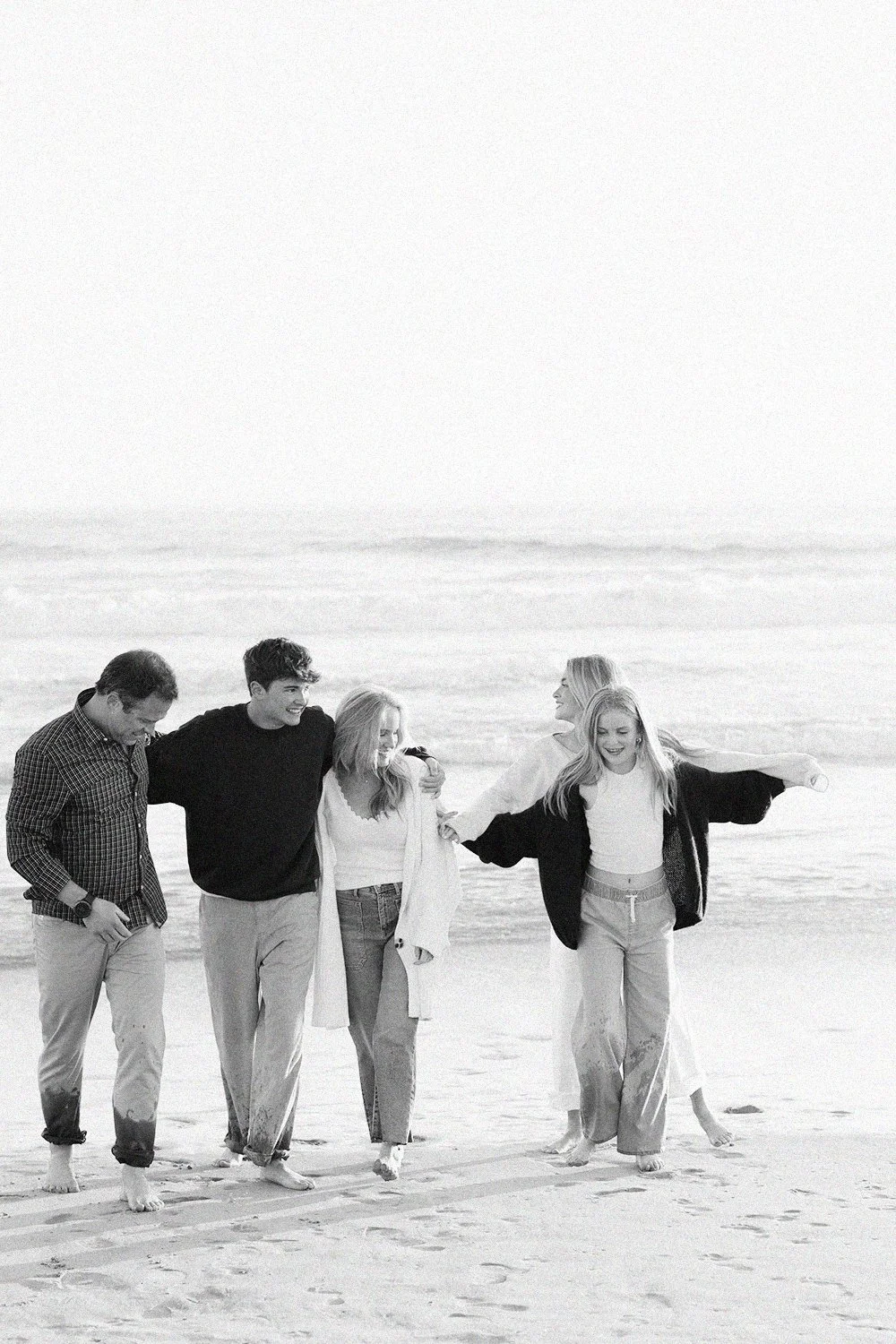 Laura Esmond with her family on the beach