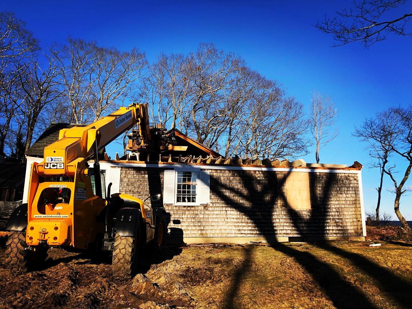 Ripping rooves off houses before winter... This is just days before the storm! Don&rsquo;t worry, we got it covered! #residentialrenovation #winterconstruction #viewsfordays