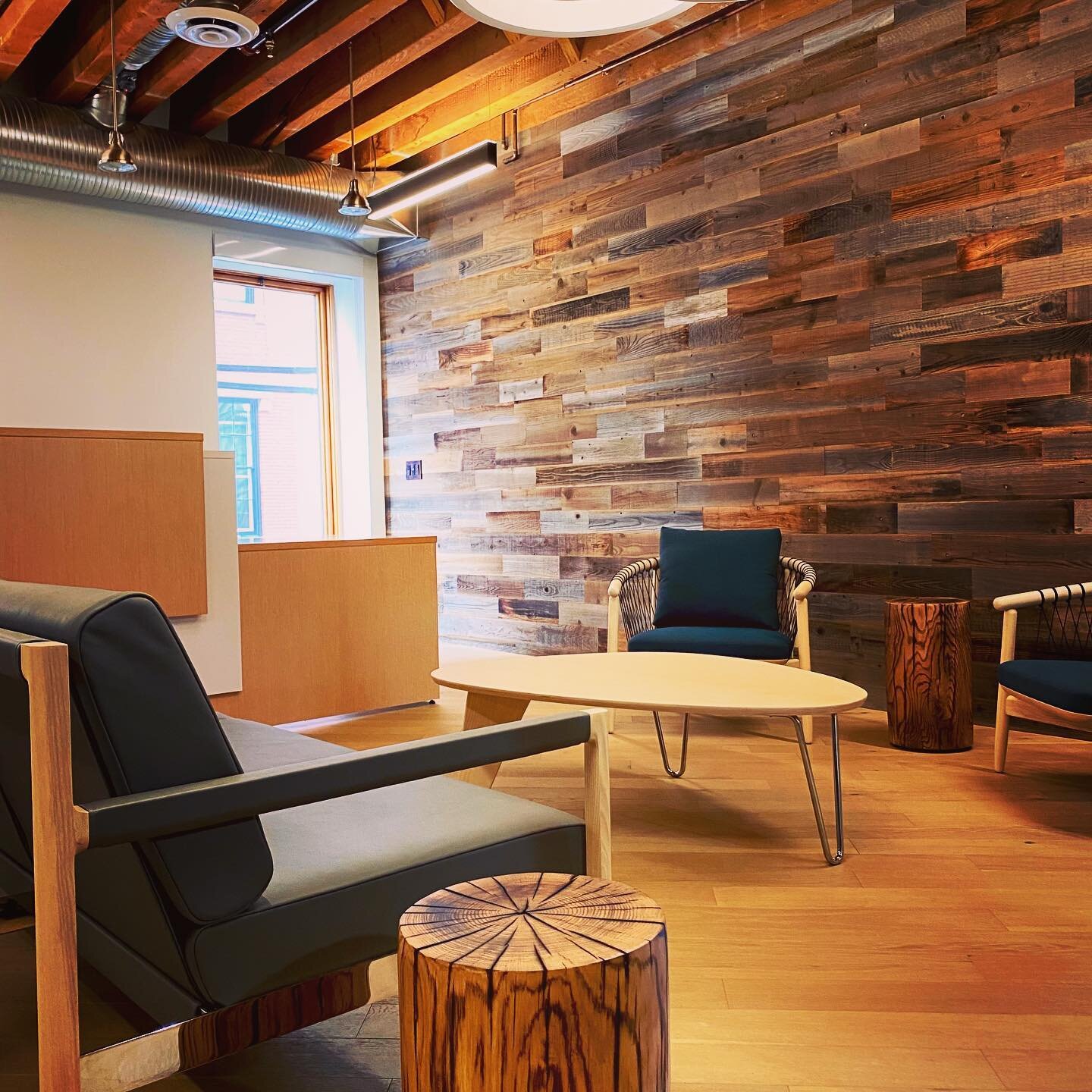 No better way to end a Friday than with a project complete! Swipe to see the final results of our office renovation just down the hall from ours! #tgif #portlandmaine #coolofficespace