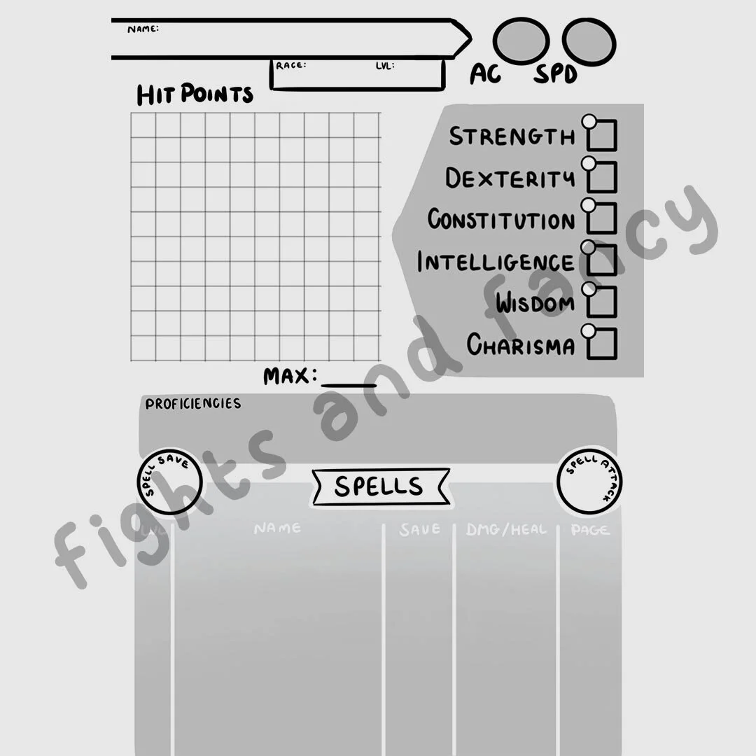 D&amp;D 5e Character Sheet (Journal Style) PDF — Fights And Fancy