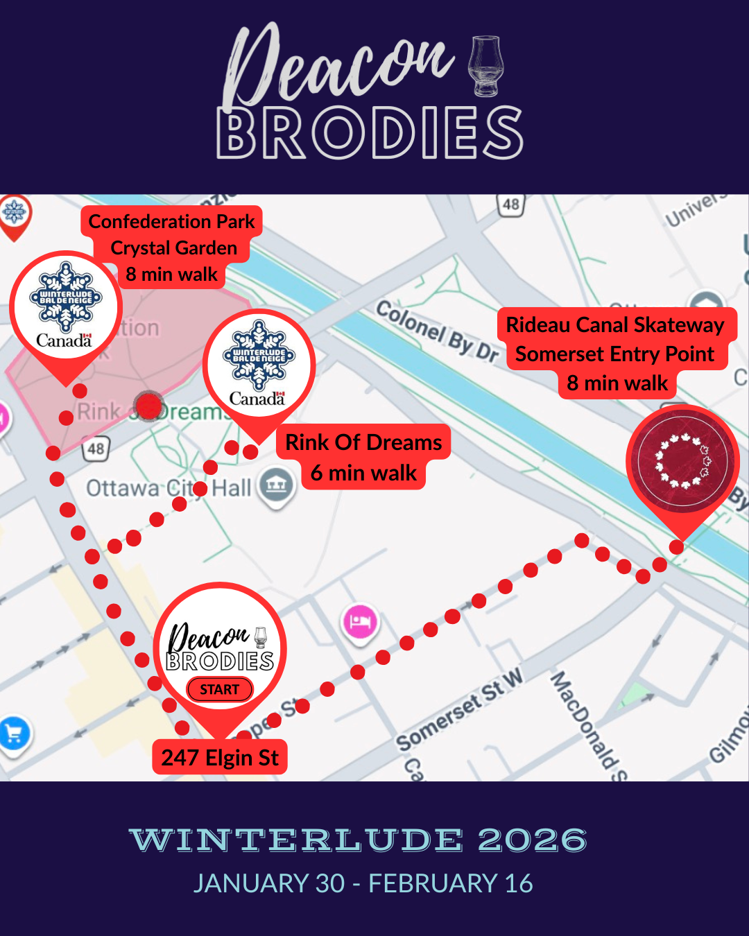 Winterlude 2026: Walk from Deacon Brodies to Ottawa’s Best Winter Attractions