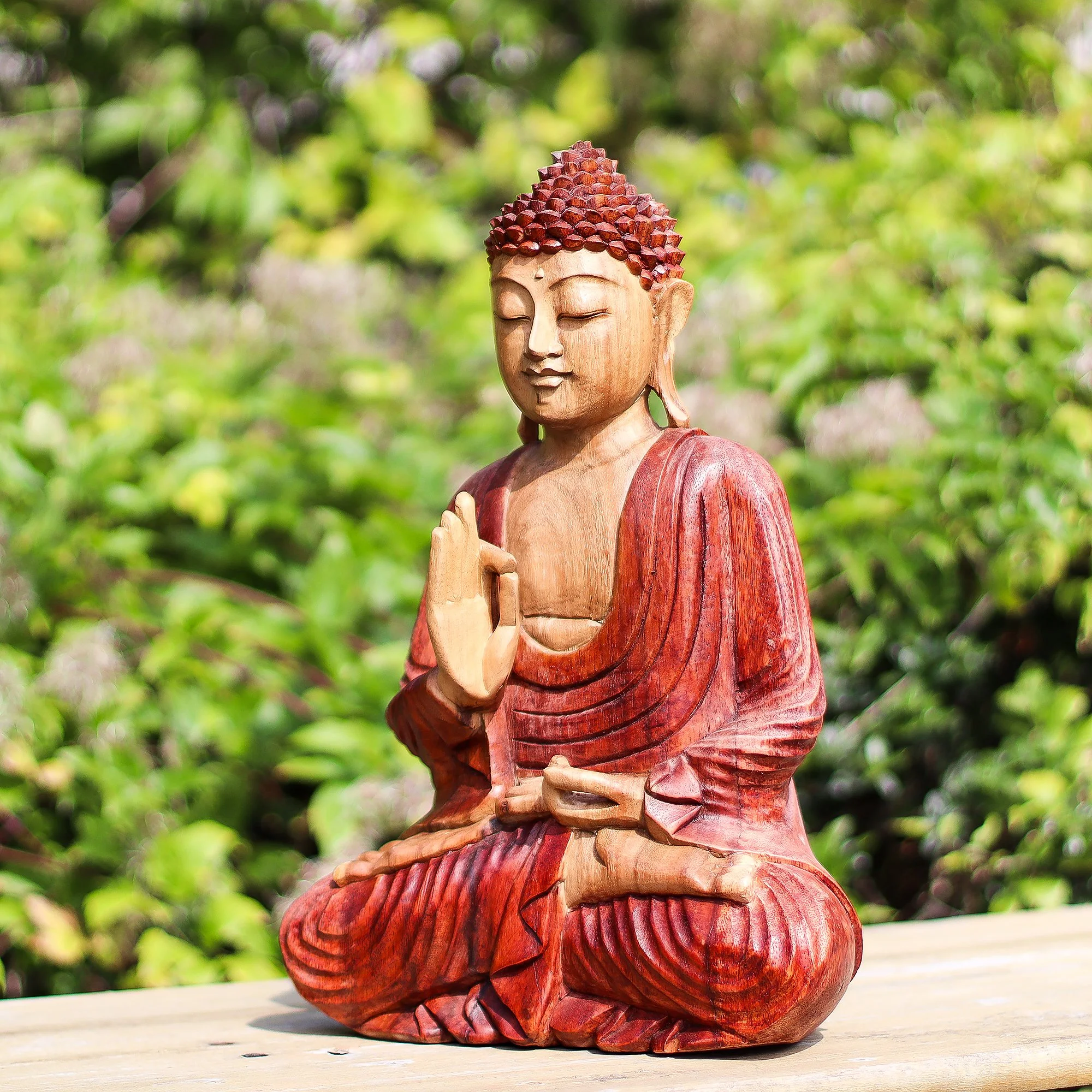 Hand Carved Buddha from Bali Reiki Divine Therapy