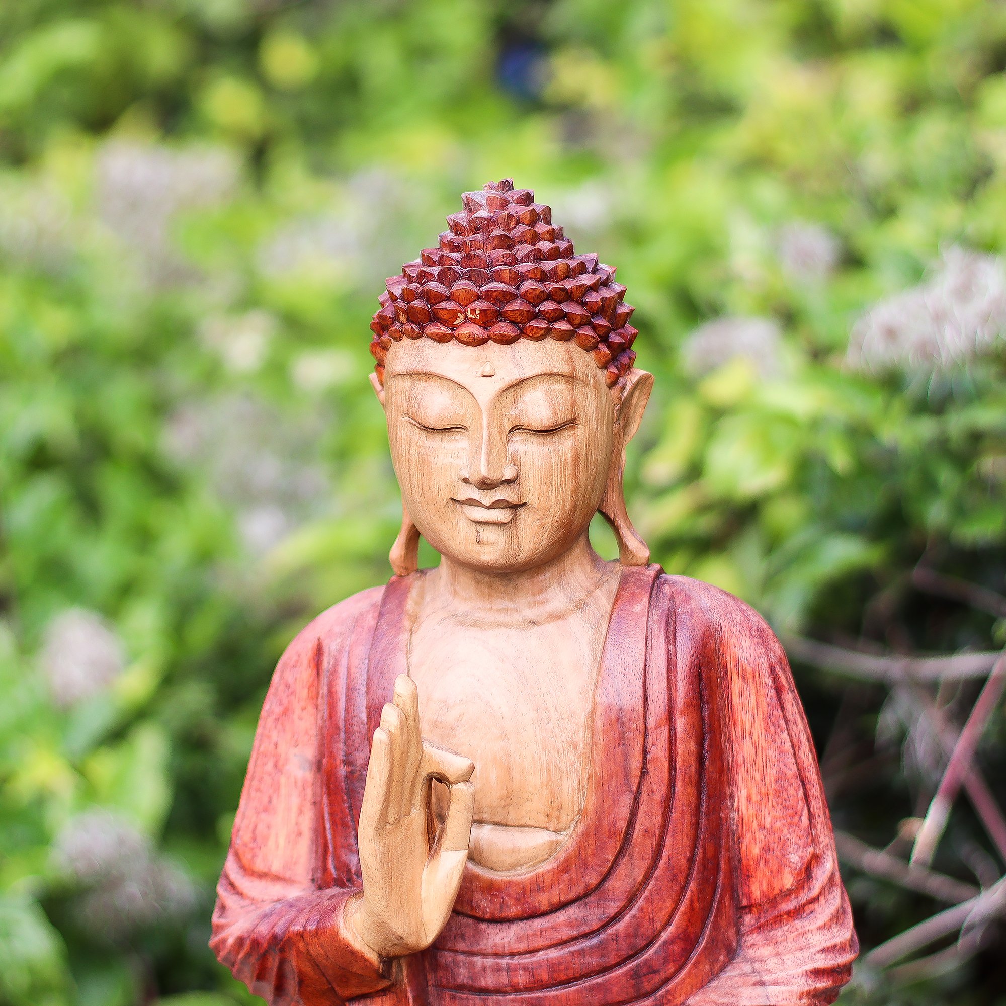 Hand Carved Buddha from Bali Reiki Divine Therapy
