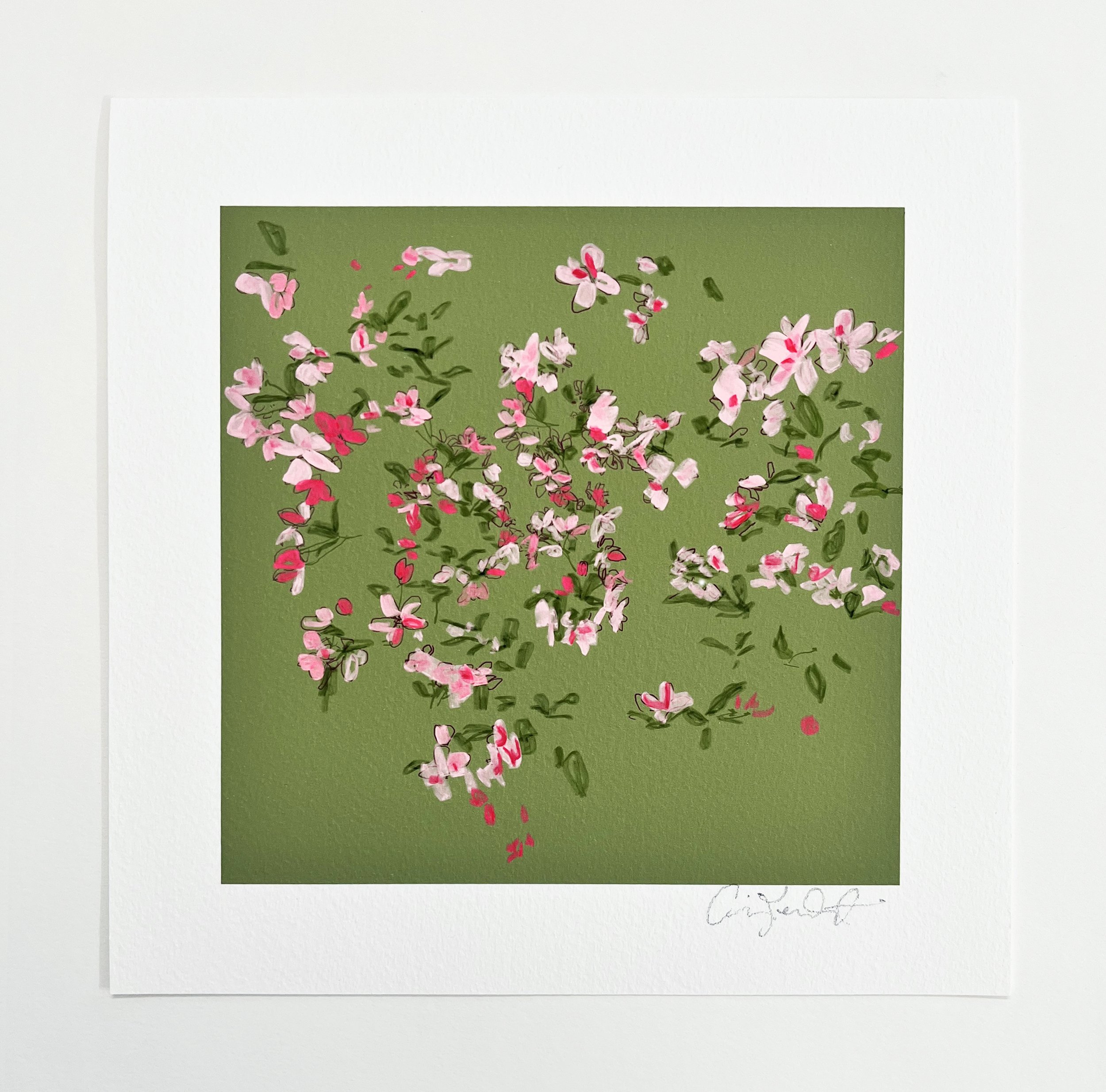 Pink Sprinkled Over Moss