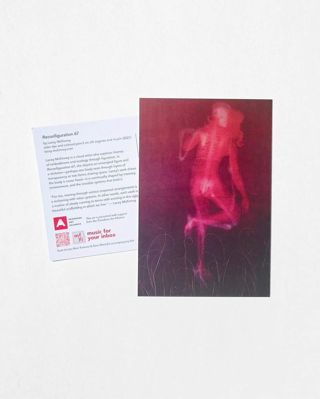 Artist Spotlight: Meet visual artist Lacey McKinney!
Her mail art Reconfiguration 67 is featured on MFYI Vol.53 

Lacey McKinney is a visual artist whose work explores themes of embodiment and ecology through figuration. Her paintings encourage a dia