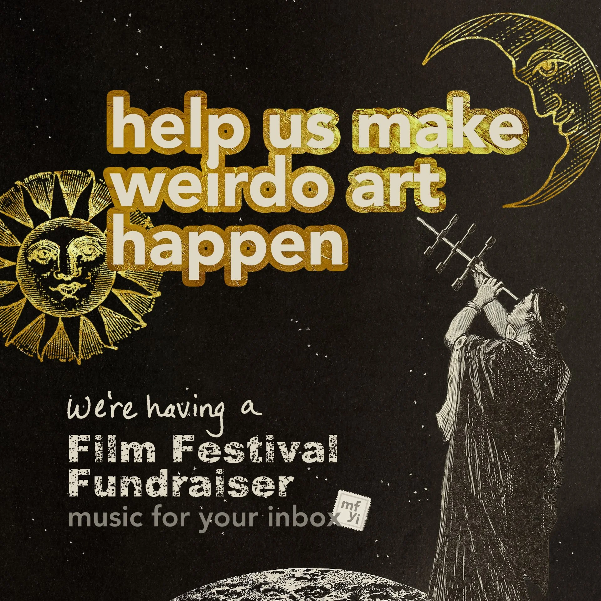 We&rsquo;re fundraising to make the next the next year of MFYI programming possible and would be so grateful for your support 🙏 

𝗟𝗼𝗰𝗮𝗹 𝘁𝗼 𝗟𝗔?
Come to the fundraiser film festival! Support weirdo art and see 37 experimental sound films in a