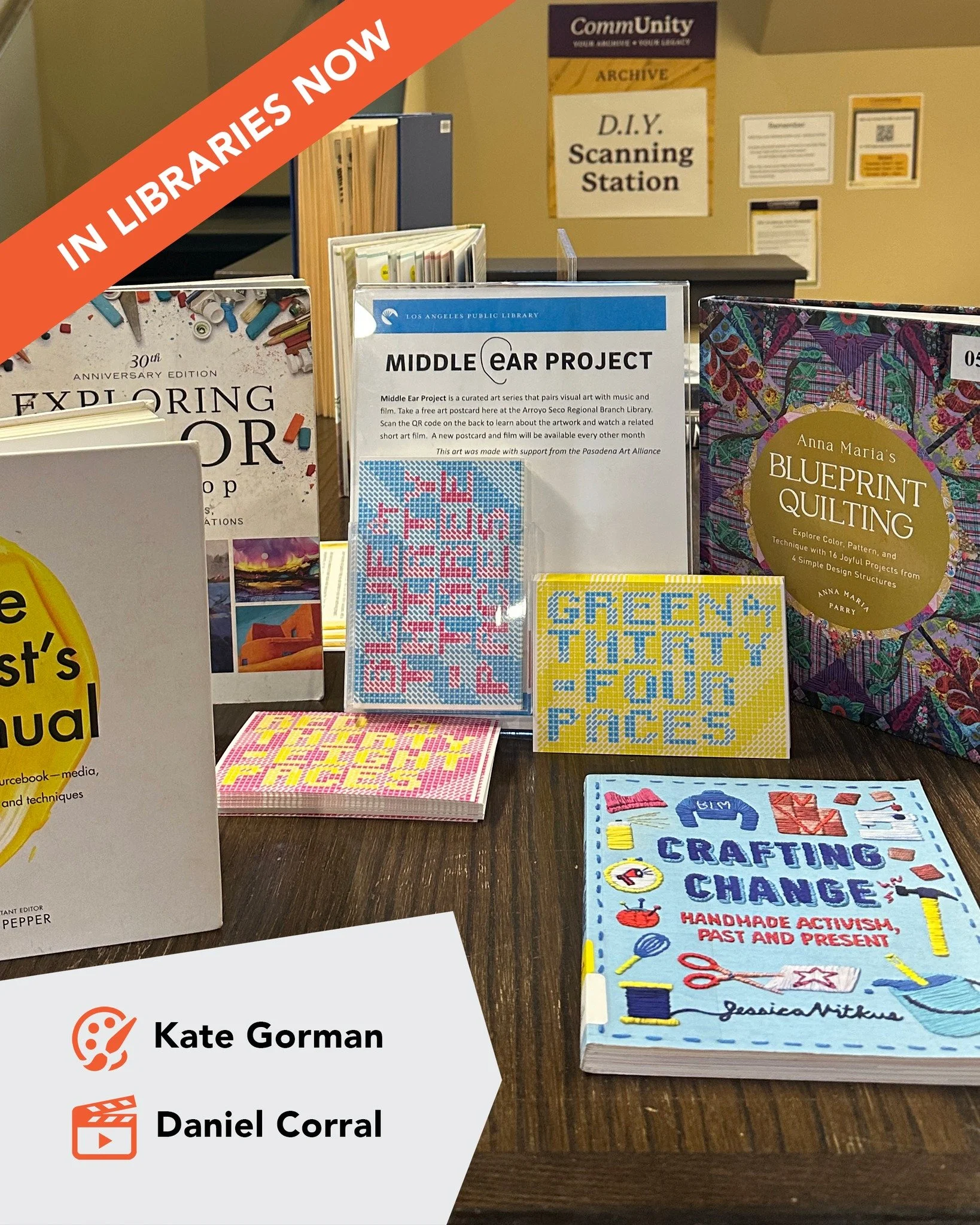 Free art in the libraries with our Library Arts Program!

Pick up a postcard of Kate Gorman&rsquo;s &ldquo;Colorblend (red, green, blue)&rdquo; and scan the QR code to see the &ldquo;Colours&rdquo; sound film by Daniel Corral

Available until the end