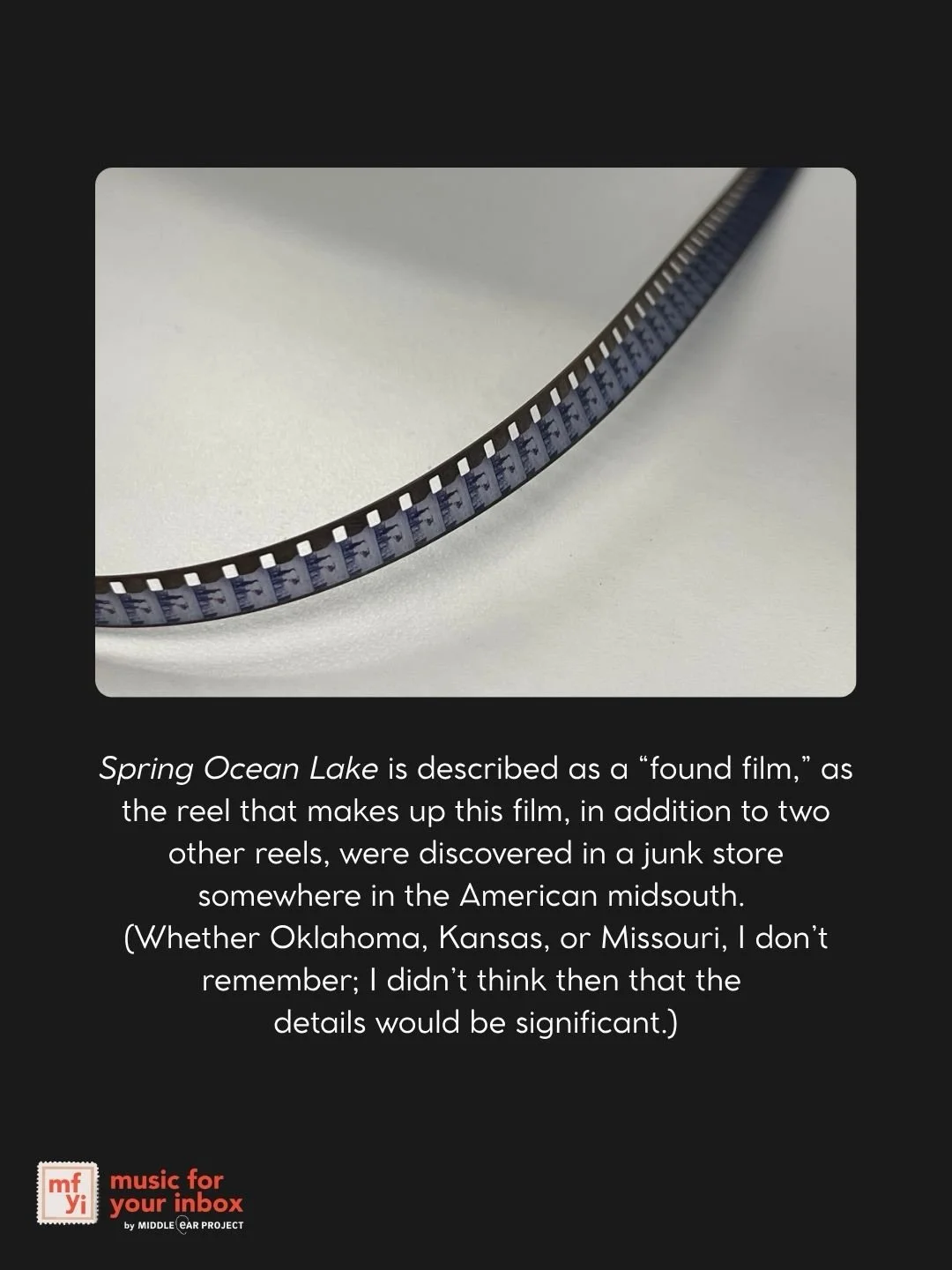 Artists at Work: Here&rsquo;s a peek behind the making of Luke Thompson and Todd Woodlan&rsquo;s film, Spring Ocean Lake 
Spring Ocean Lake is featured on MFYI Vol.56

Luke and Todd share how they made the &ldquo;found film&rdquo; and its stunning so