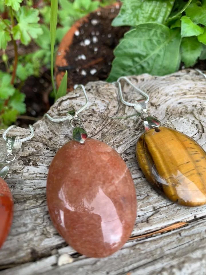orange aventurine cabachin oendant silver bail.jpg