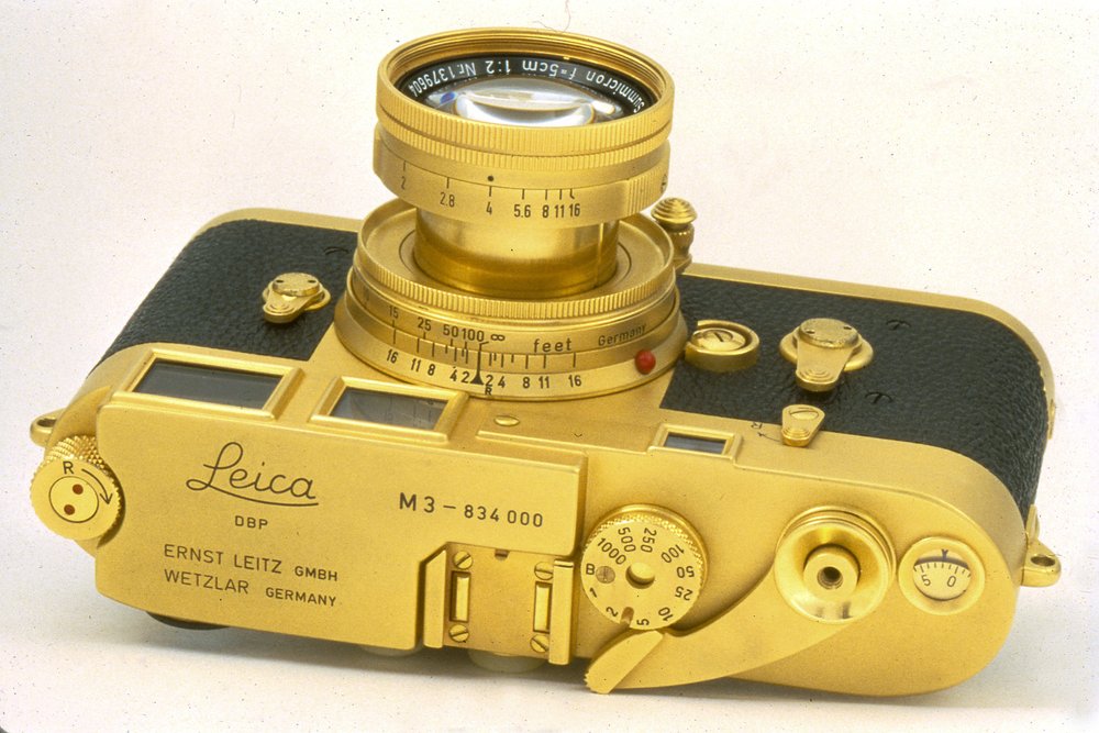Gold plated M3 and 50mm f2 Summicron is one of many special editions. This one is evidently a priceless factory finished one-off..jpg