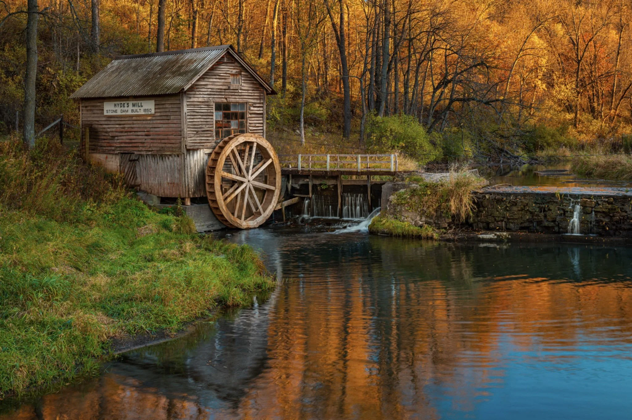 "Wisconsin Fall Colors at the Mill" by Dixon Benz 