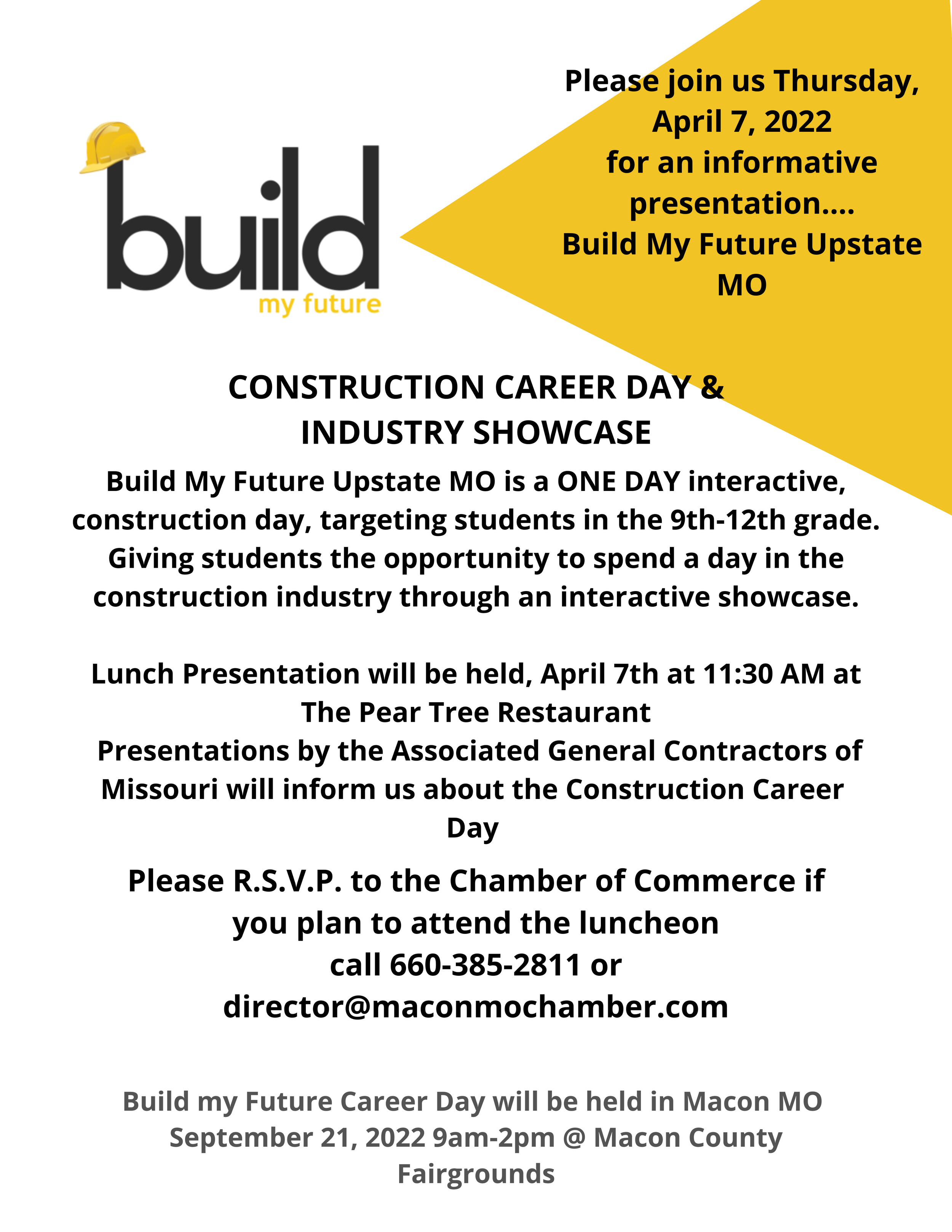Please join us Apirl 7, at 1130 at The Pear Tree Bar & Grill for an informational meeting to learn more about Build My Future Upstate Missouri. Please R.S.V.P. to the Chamber of Commerce if you plan to a (2).png
