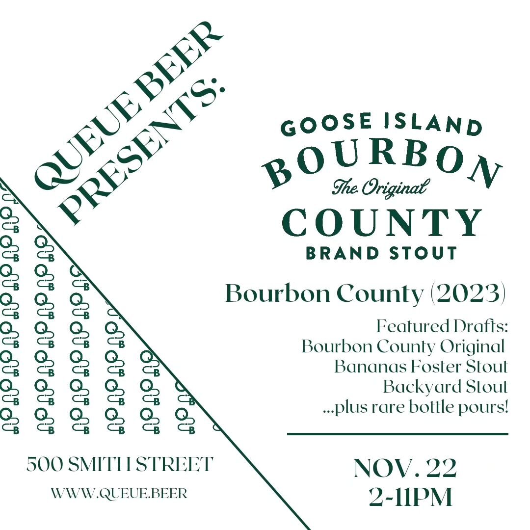 Mark your calendars for the exciting Brooklyn release of Bourbon County (2023) at Queue Beer!

Bourbon County is a once-a-year Imperial Stout aged in bourbon barrels, which imparts some traditionally whiskey-only tasting notes to beer, including vani